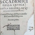 Degli Accademici della Crusca, difesa dell’Orlando Furioso dell’Ariosto contra il dialogo dell’Epica poesia di Cammillo Pellegri
