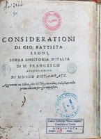 Considerationi di Gio. Battista Leoni sopra l’historia d’Italia di M. Francesco Guicciardini